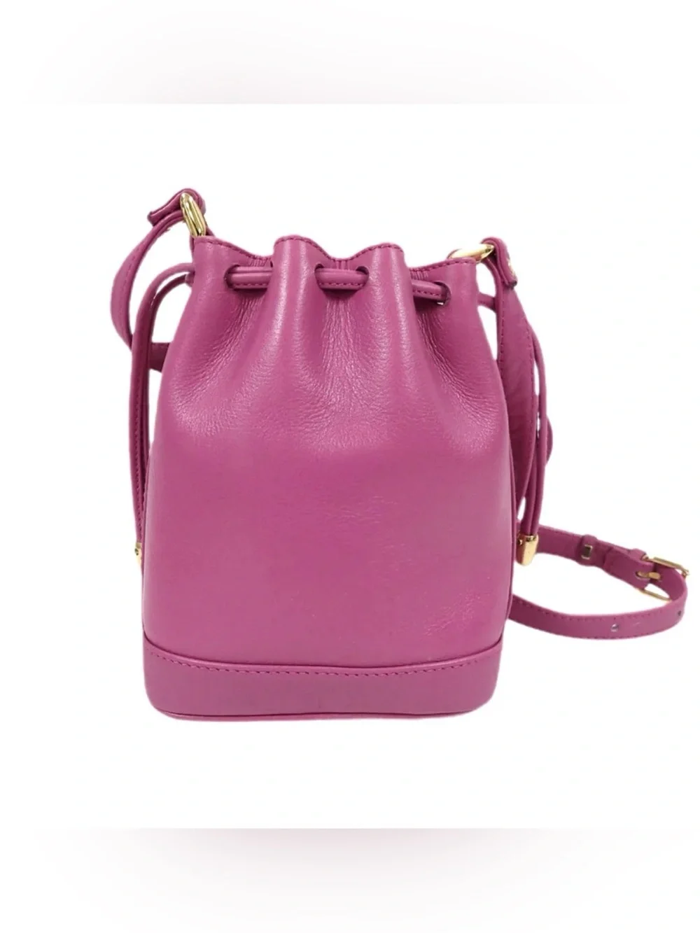Celine Magenta Drawstring Bucket Crossbody Bag